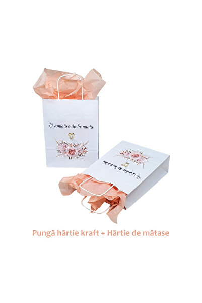 Papette Set 10 bucăți Pungi de Hârtie cu Modele de Nuntă - Model 4, Imprimare...
