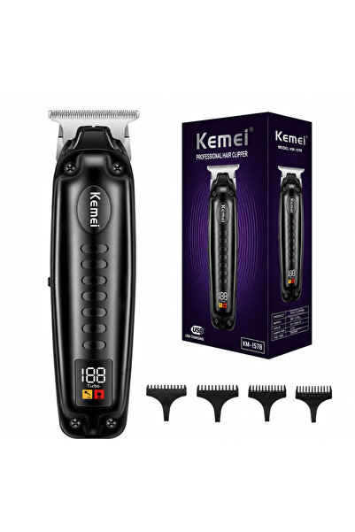 Kemei Masina de contur profesională KM-1578, Lamă T 40 mm, 6500 RPM, Acumulat...