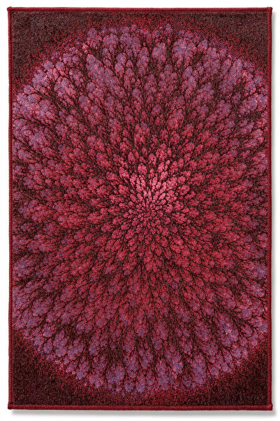 Rugs Modern Halı Rugs Modern DORA Radyal Çiçek Patlaması Bordo Lavanta Spiral...