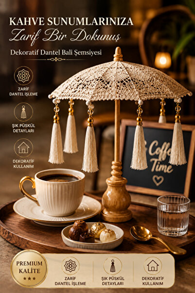 UFİX Masaüstü Dantelli Dekoratif Sunum Bali Şemsiyesi Pinterest Dekor Şemsiye