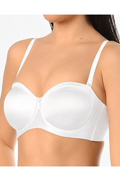 SOFT AURA New Pearl Minimizer Strapless Underwire Bra White