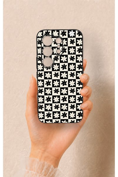 Vip Case Tecno Camon 50 Pro 4g Compatible Flower Motif Checkerboard Pattern S...