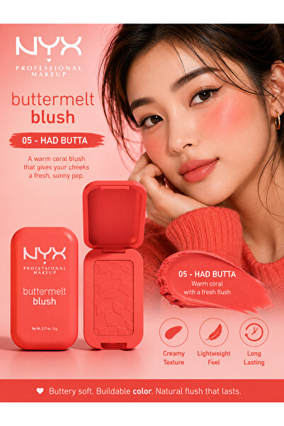 NYX Professional Makeup Butter Blush Powder - Long-lasting, fade-resistant co...