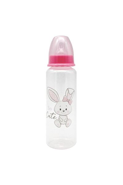 BAMI NETWORK Biberon Roz Iepuraș pentru Bebeluși cu Tetină Silicon 250ml
