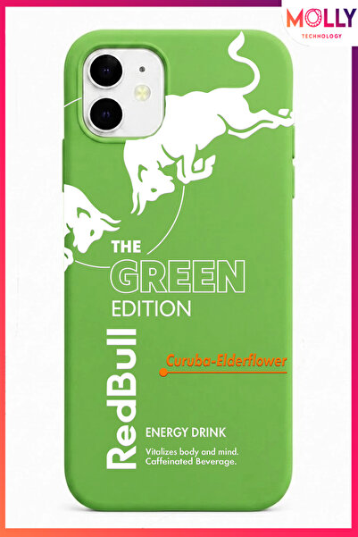 Molly iPhone 12 İçin Fıstık Yeşili Redbull The Green Edition Desenli İçi Kadi...