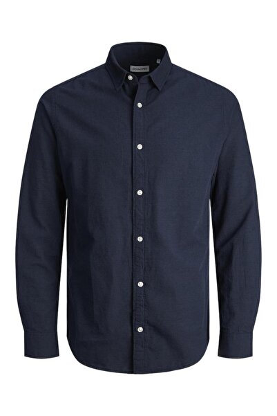 Jack & Jones Πουκάμισο λινό ανδρικό "Linen" μπλε