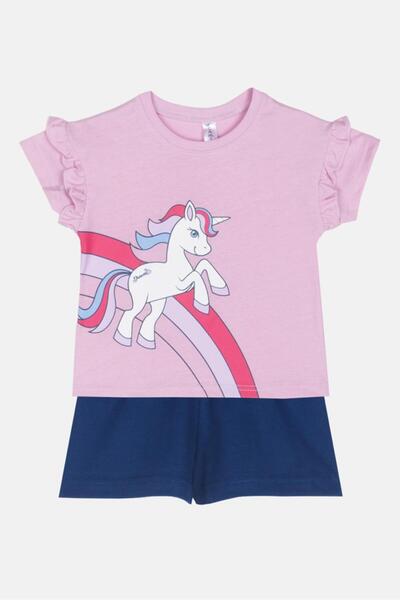 JOYCE Πυτζάμα κορίτσι "Rainbow unicorn" λιλά