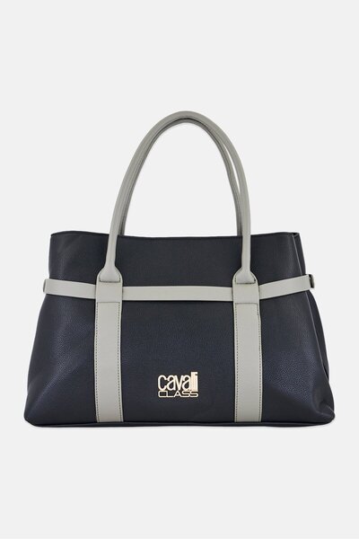 Cavalli Class Women Hardware Logo Shopper Bag, Black
