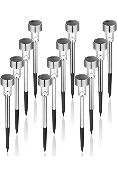 STARSTAR 12-Pack Outdoor Waterproof Stainless Steel Solar Garden Lights - LED...