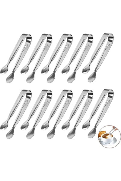 STARSTAR 10-piece candy bar tongs set, stainless steel ice tongs set, candy t...