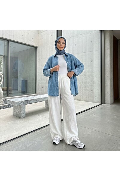 Foremia Pants Wide Leg-Ecru