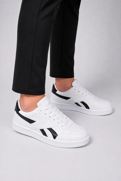 HT HOTİN Jetta Men's Casual Sneaker Rubber Sole - White- Black
