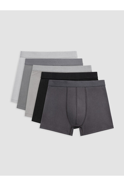 LC Waikiki Rmz Gi̇yi̇m Farkiyla Cotton Flexible Men's Boxer 5-Pack