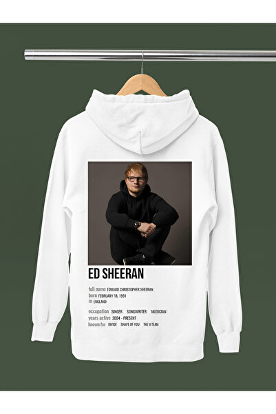 MAGORS سويت شيرت ED SHEERAN مطبوع من القطن بأكمام طويلة وثلاث خيوط وقلنسوة