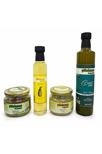 4'lü AVANTAJ PAKET DETOX ÇAYI HİNDİBA KAHVE ANANASLI SİRKE BROMELİN ŞURUBU