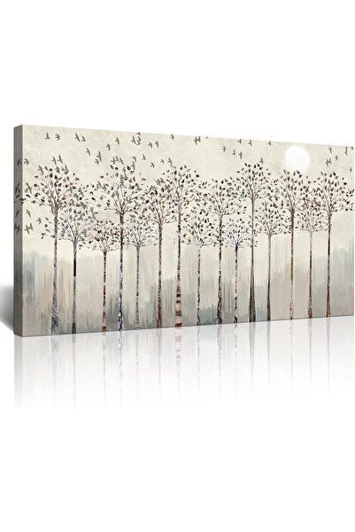 ALAYRA International Large Wrap Framed Wall Art Abstract Trees Landscape Canv...