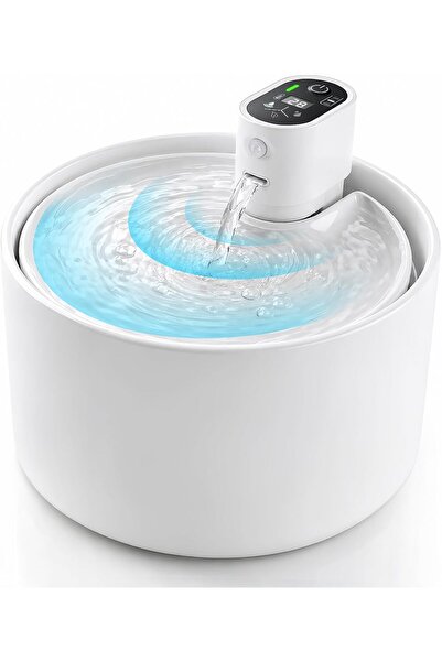 Generic Brand Fântână pentru Pisici din Ceramică 2,3L, Wireless, Senzor, Filt...