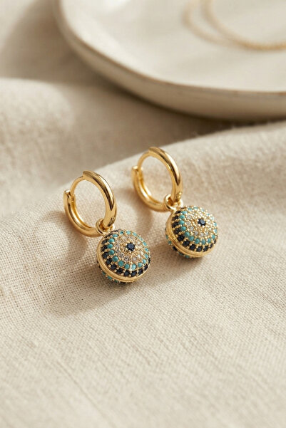 Clariss Zircon Stone Evil Eye Model Women's Earrings