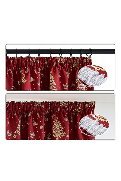 NO BRAND Draperii opace de Crăciun 140x260 cm 2 bucăți pe bandă de pliere
