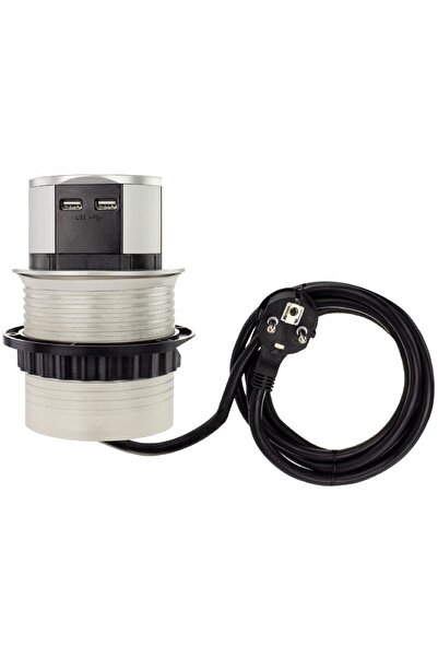 Design Lighting Priză încastrată pentru montare în blat, 3 prize, 2x USB