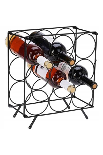 Excellent Houseware Suport/Stand metalic negru regal pentru vin și alcool, cu...