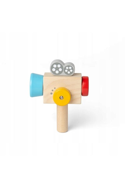 BIGJIGS Toys Cameră foto din lemn pentru copii, compactă, portabilă, Little D...