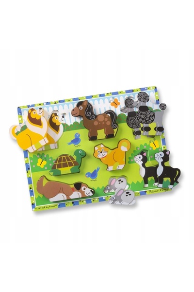 Melissa & Doug Figurine puzzle din lemn Asortează Animalele Melissa and Doug