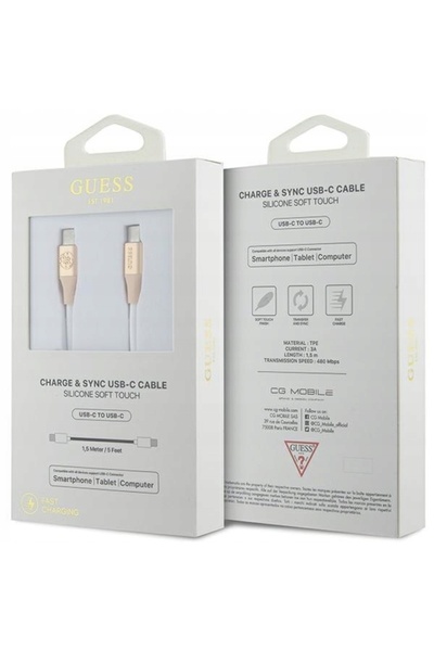 NO BRAND GUESS CABLU USB-C LA USB-C 1.5M PENTRU TELEFONE ȘI TABLETE ÎNCĂRCARE...