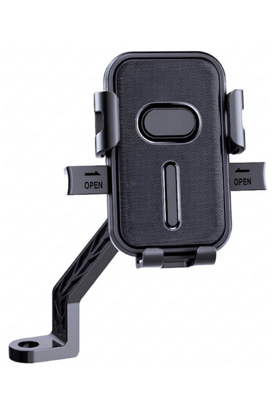 Dikiz Aynası Bağlantılı Otomatik Motosiklet ve Bisiklet Telefon Tutucu 360° Döner Telefon Standı