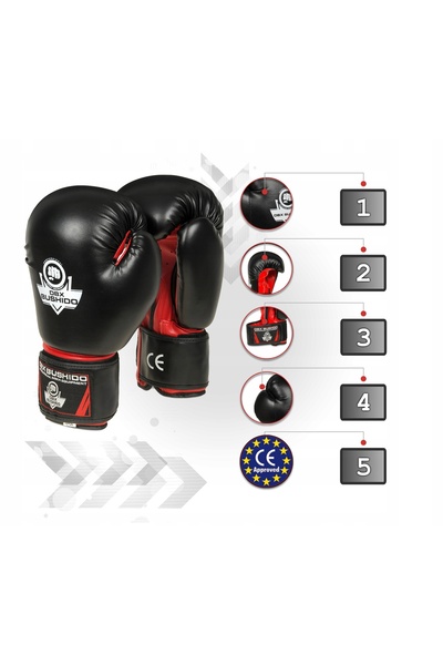 DBX BUSHIDO Mănuși de box ARB-407 negru/roșu 12 oz