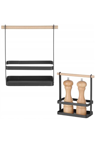 HENDI Coș organizator de masă pentru condimente cu mâner din lemn 23x10x24 cm...