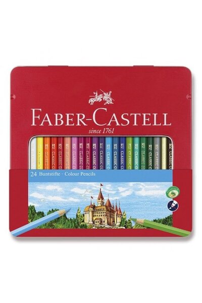 NO BRAND FABER-CASTELL Creioane colorate, set de 24, cu mecanism METAL