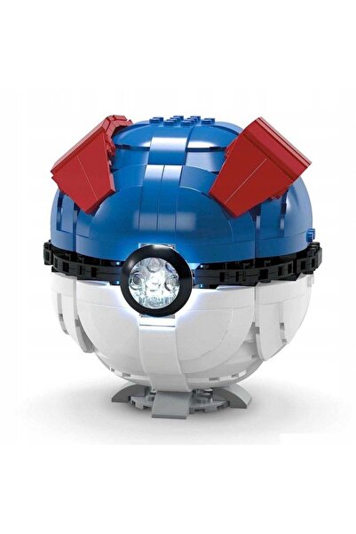 Mega Bloks Set mare de blocuri Mega Pokemon, Pokeball Jumbo Great Ball cu lum...