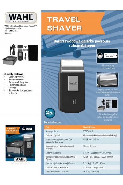 Wahl Aparat de ras electric pentru bărbați, de călătorie, mic, portabil, de p...
