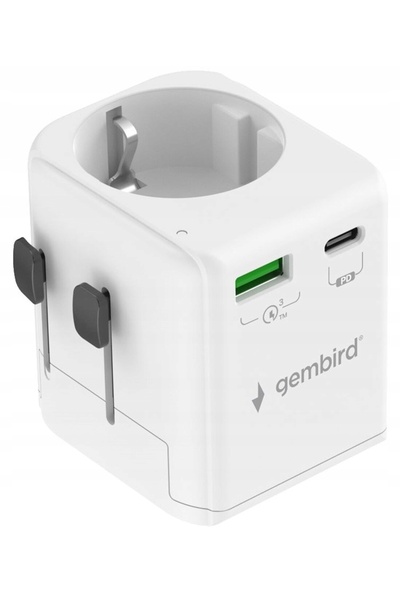 Gembird Adaptor de călătorie TPA-EU1A1C20-01-W
