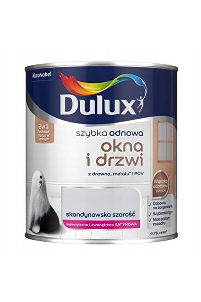 DULUX Vopsea acrilică pentru reparații rapide de ferestre și uși 0,75L Gri sc...