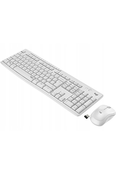 logitech Tastatură + Mouse MK295 Set Wireless Silențios Alb