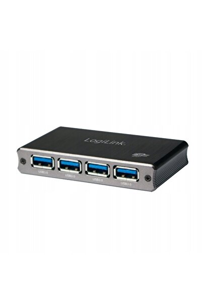 LogiLink Hub USB 3.0 cu 4 porturi, carcasă din aluminiu, 5Gbps, adaptor de al...