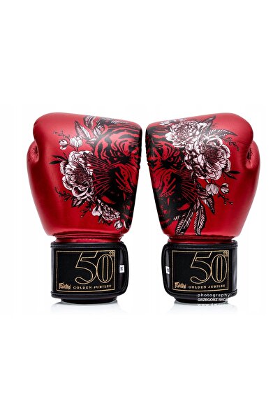 Fairtex Mănuși de box Golden Jubilee roșii 10 oz