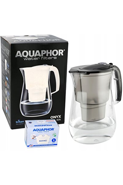 Aquaphor Cană filtrantă de apă onyx NEGRU 4.2 l +3 CARTUȘE MG Maxfor