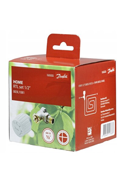 DANFOSS Robinet termostatic unghiular Ø 1/2 " Cap termostatic RTL pentru încă...