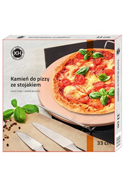 Konighoffer Set piatră de pizza rotundă + suport cu mânere