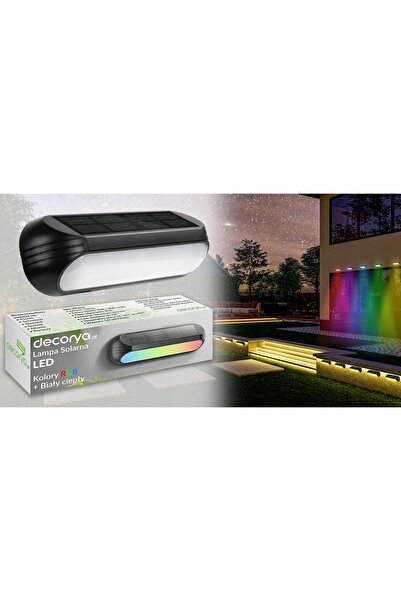 NO BRAND 2x Lampă decorativă de perete LED RGB, alimentată solar, pentru exte...