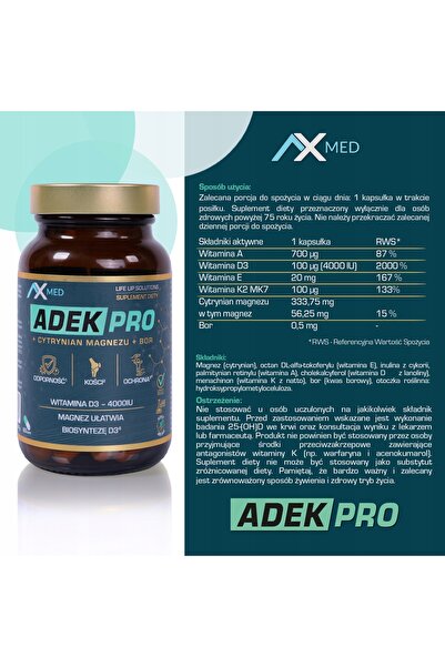 NO BRAND AXMED Adek Pro Complex de Vitamine și Minerale (60 capsule)