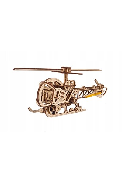Ugears Puzzle 3D mecanic din lemn pentru asamblare elicopter