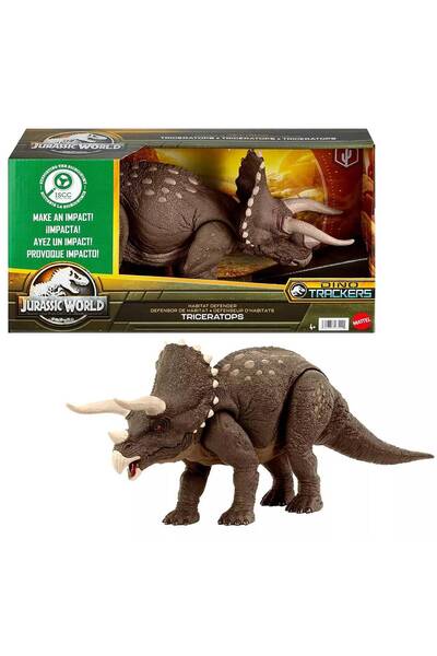 mattel JURASSIC WORLD DINO TRACKERS figurină mare de dinozaur Triceratops 43cm