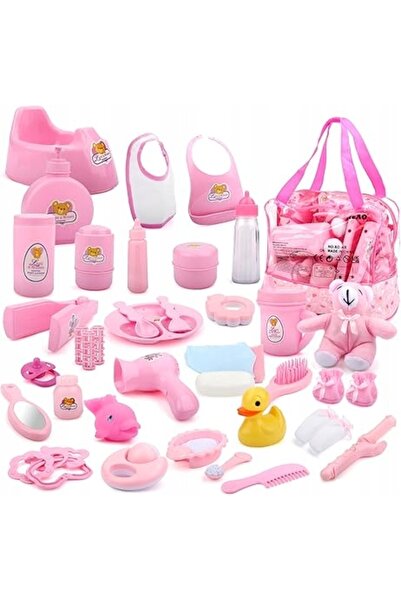 NO BRAND SET 40 ACCESORII PENTRU PĂPUȘI: ALIMENTE, HĂINE, JUCĂRII, ÎNGRIJIRE