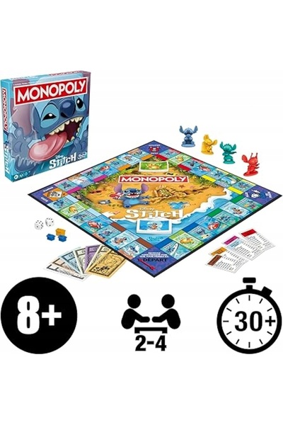 NO BRAND MONOPOLY STITCH EDIȚIA FRANCEZĂ JOC DE SOCIETATE DISNEY PENTRU COPII