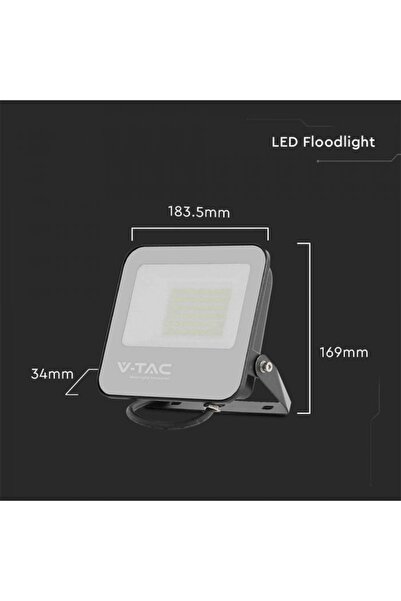 NO BRAND Proiector LED HALOGEN AVANO 50W 8000lm 6500K IP65 Negru V-TAC VT-44051