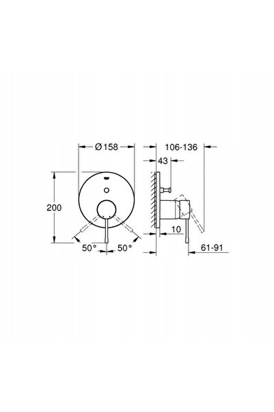 Grohe Baterie monocomandă pentru două ieșiri de apă ESSENCE 24058GN1
